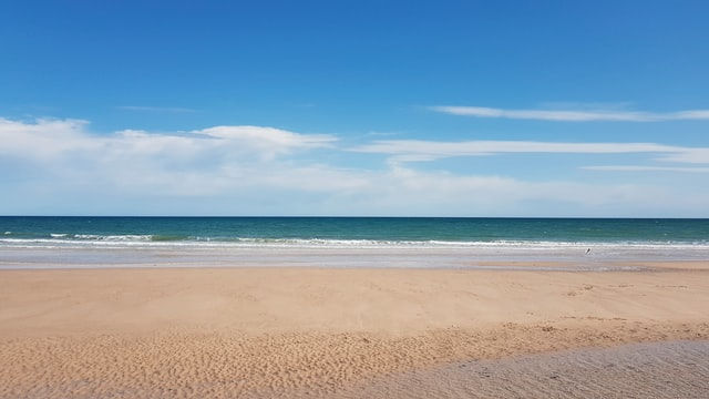 Empty beach Cambridge Preliminary writing part 2 story